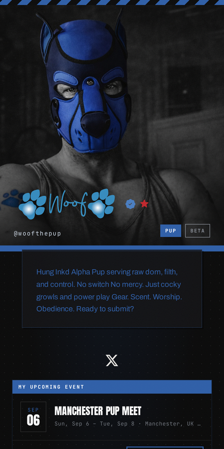 A real Collr profile page belonging to a pup